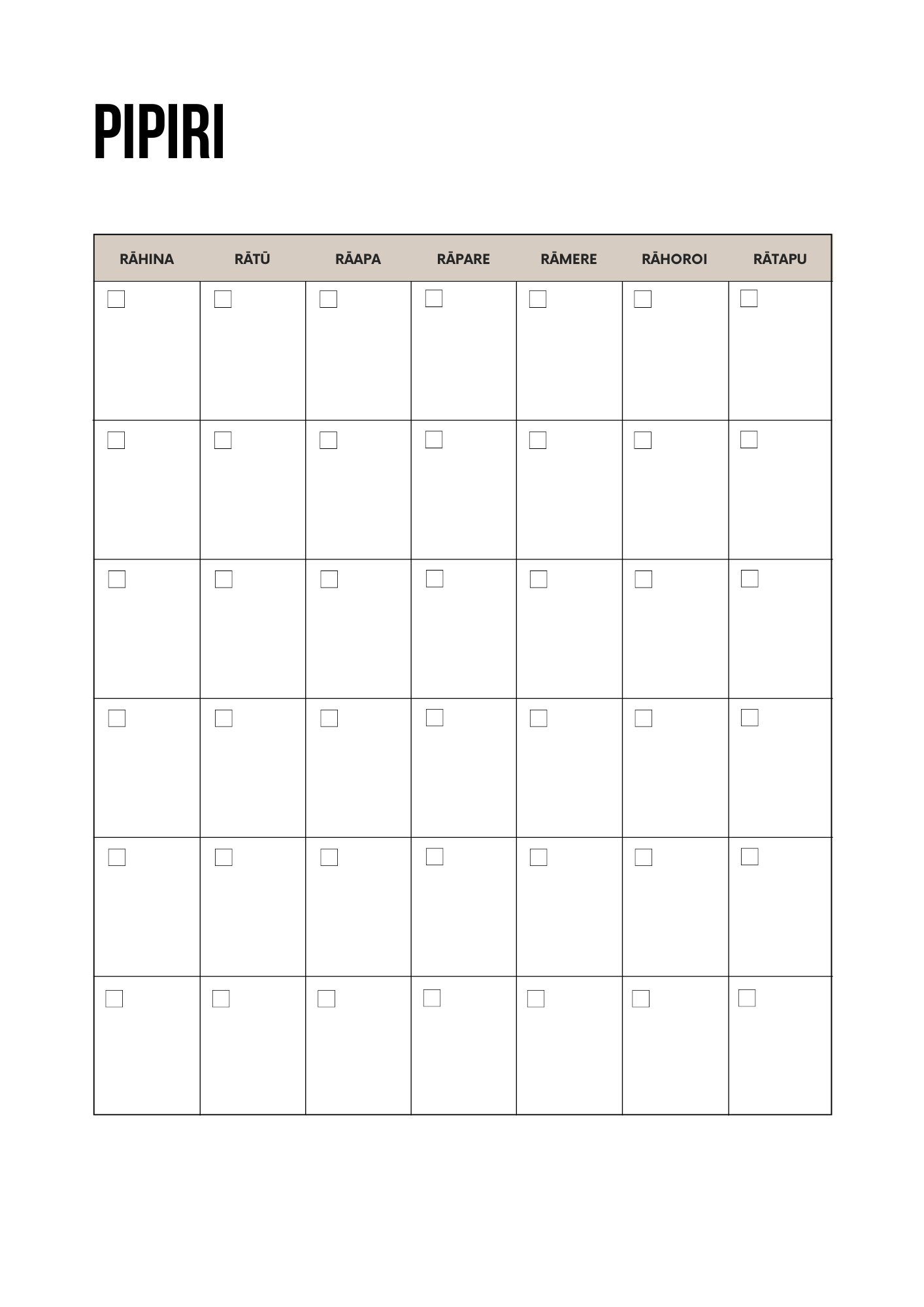 Lifetime Calendars - Māori