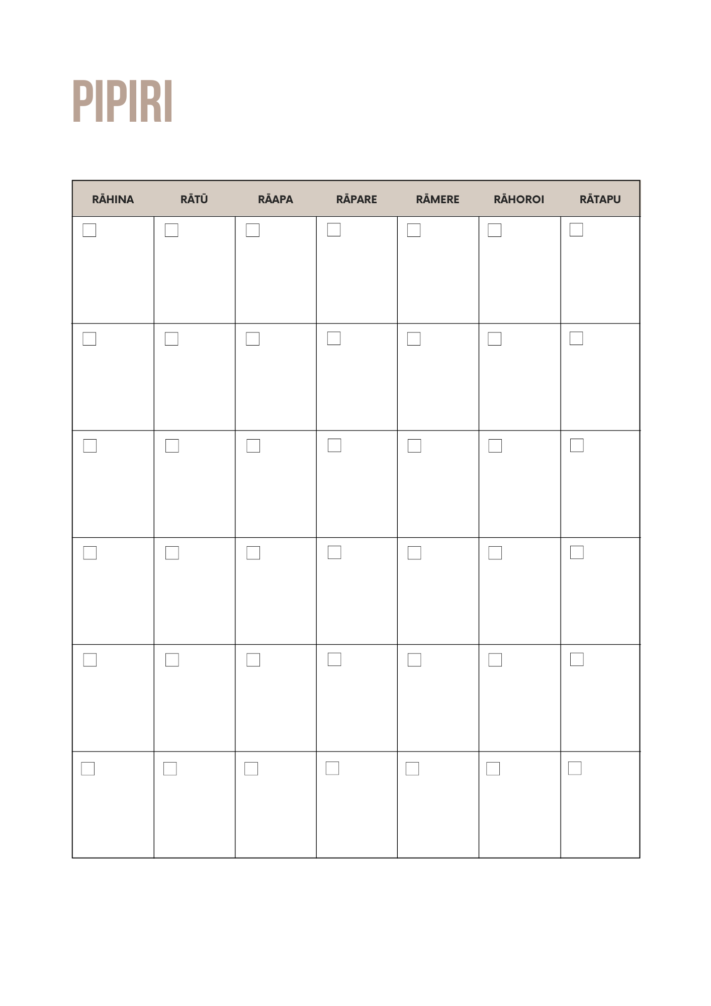 Lifetime Calendars - Māori